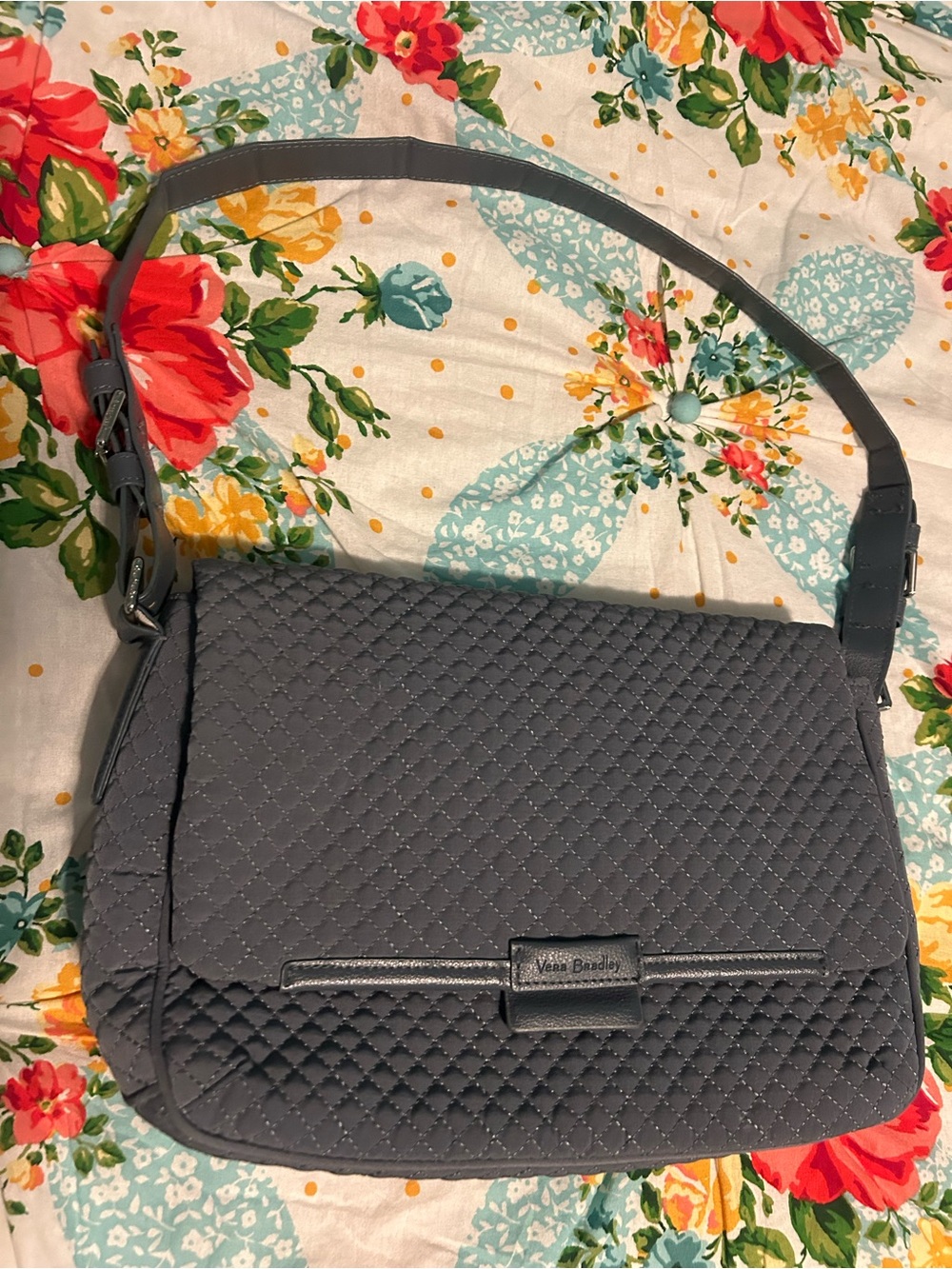 Vera Bradley Quilted Shoulder Bag in Charcoal